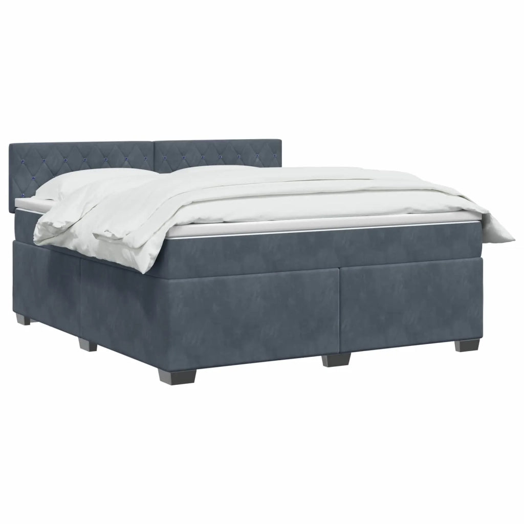 Letto box spring con materasso Grigio Scuro 160 x 200 cm 3450741