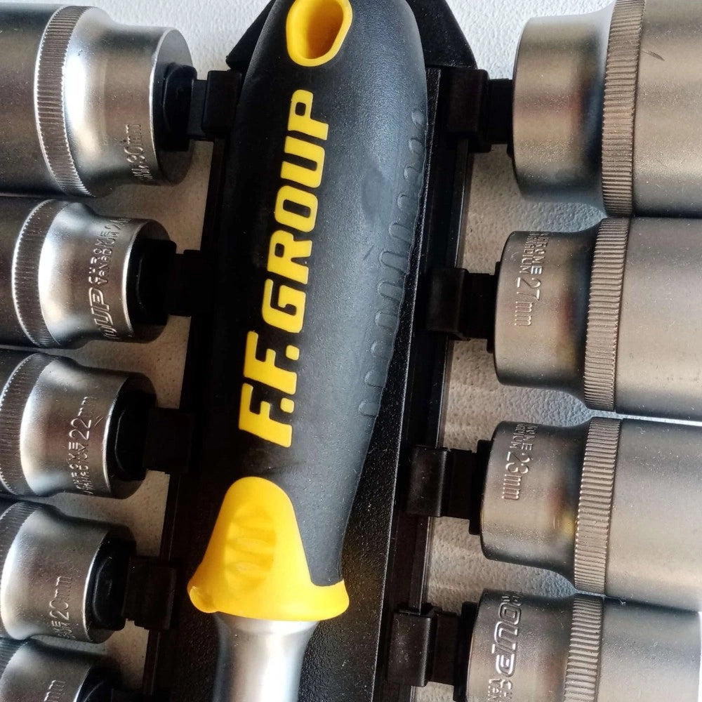 Ff group set chiavi a bussola da 1/2 con cricchetto reversibile