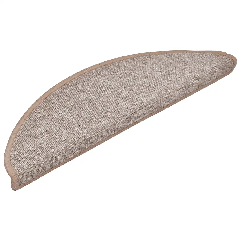 Tappetini per scale 20 pz 56x17x3 cm Marrone chiaro Semicircolari 3365783