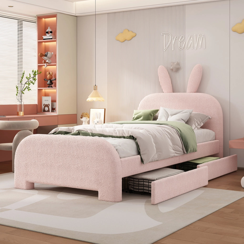 letto piatto in peluche rosa 90 x 200 cm