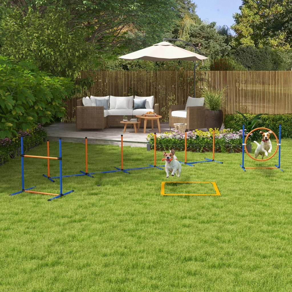 Set Agility per Cani ¨C zephmum ¨C Blu e Rosso, 352x66x69 cm