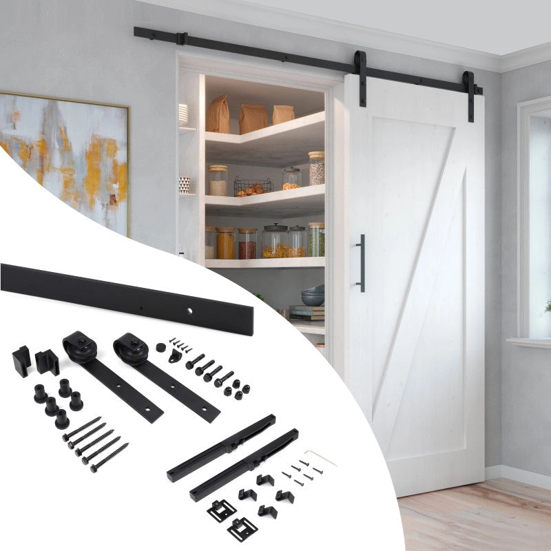 Kit di ferramentaper armadio 2 ante scorrevoli e chiusura soft Flow con binari incassati 2,35 m, pannelli non inclusi,..