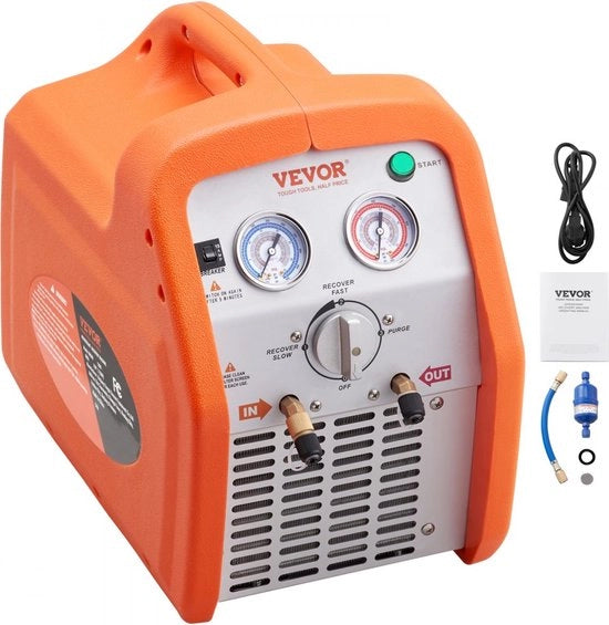 Macchina di recupero refrigerante con due cilindri Macchina di recupero refrigerante 1 HP Macchina di recupero refrigerante 220-240V 7,7 lbs/min Macchina di recupero refrigerante