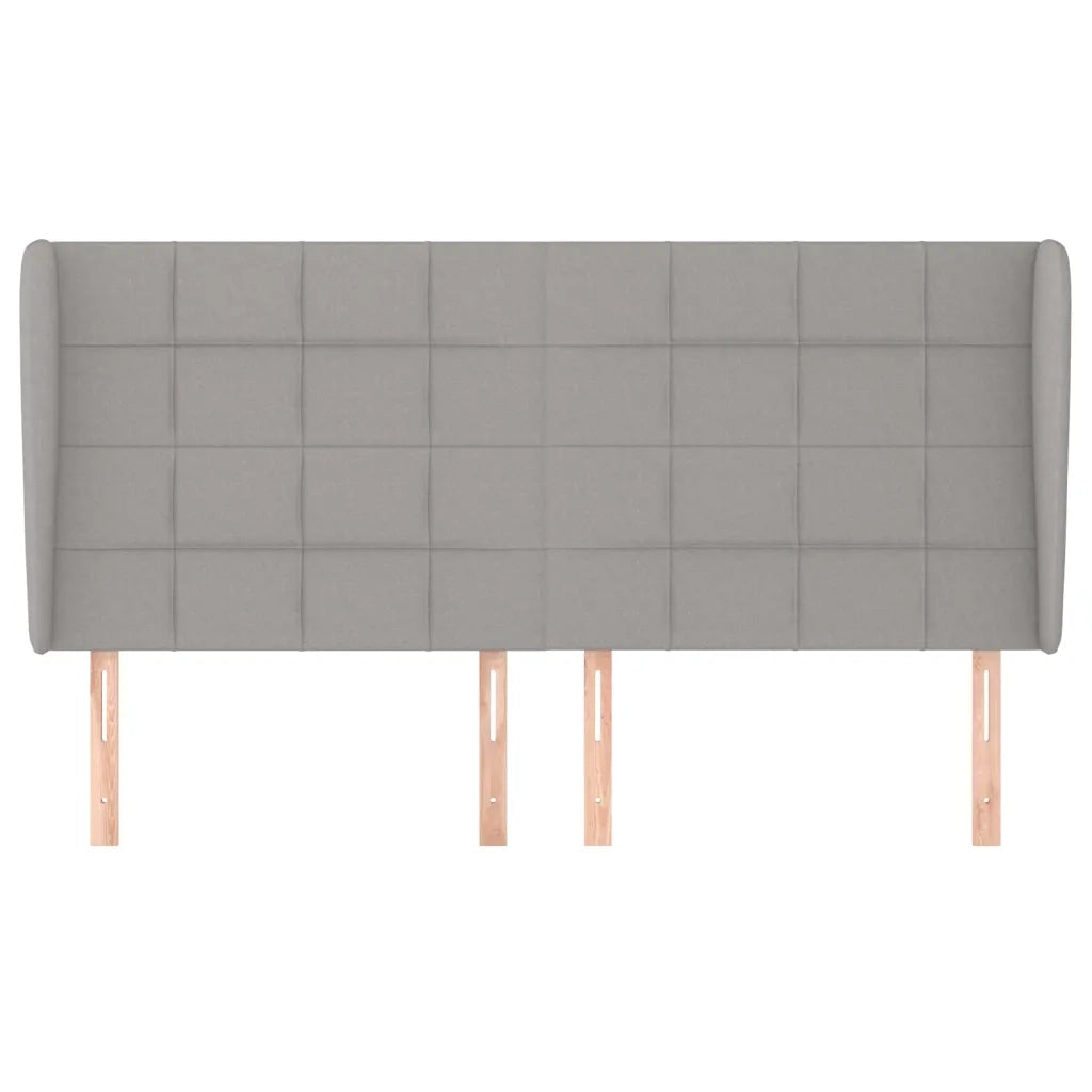 Testiera ad Orecchio Grigio Chiaro 203x23x118/128 cm in Tessuto
