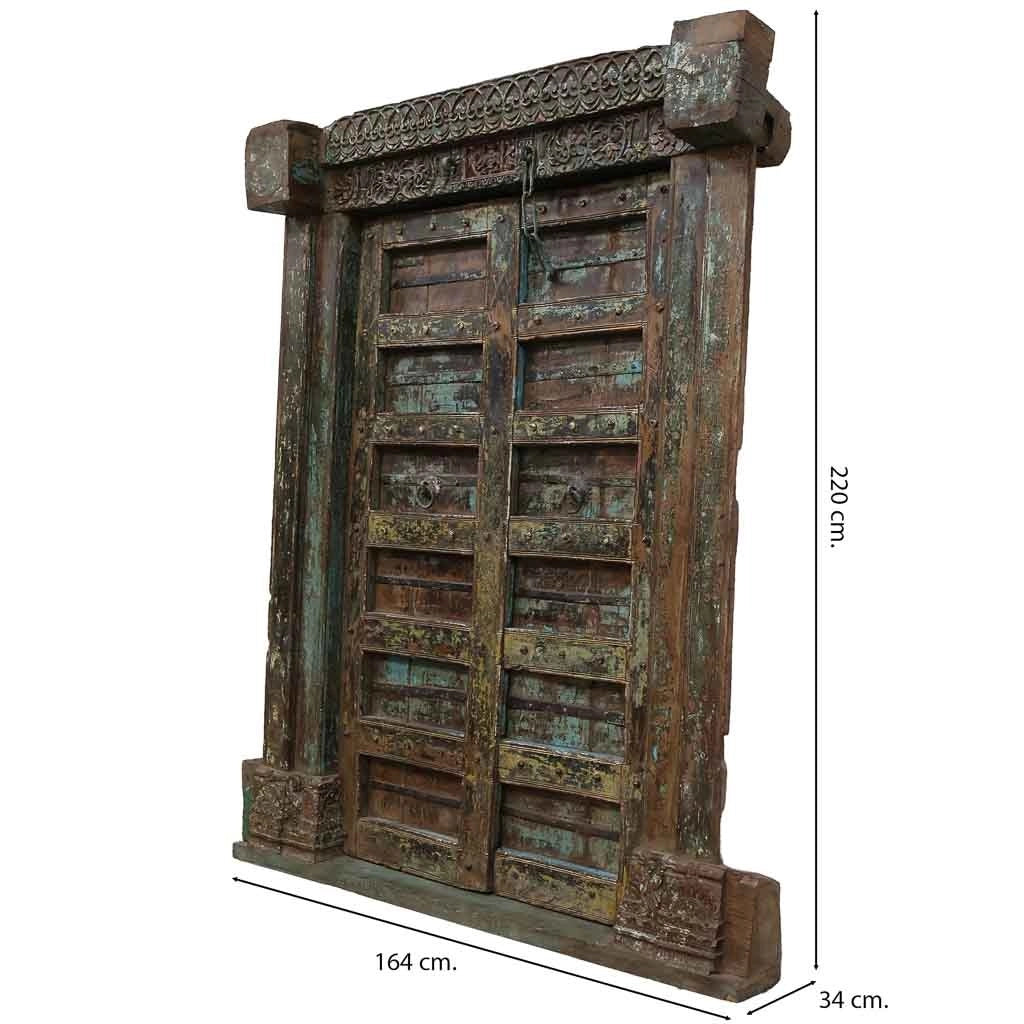 Porta in legno marrone 164x34x220h cm