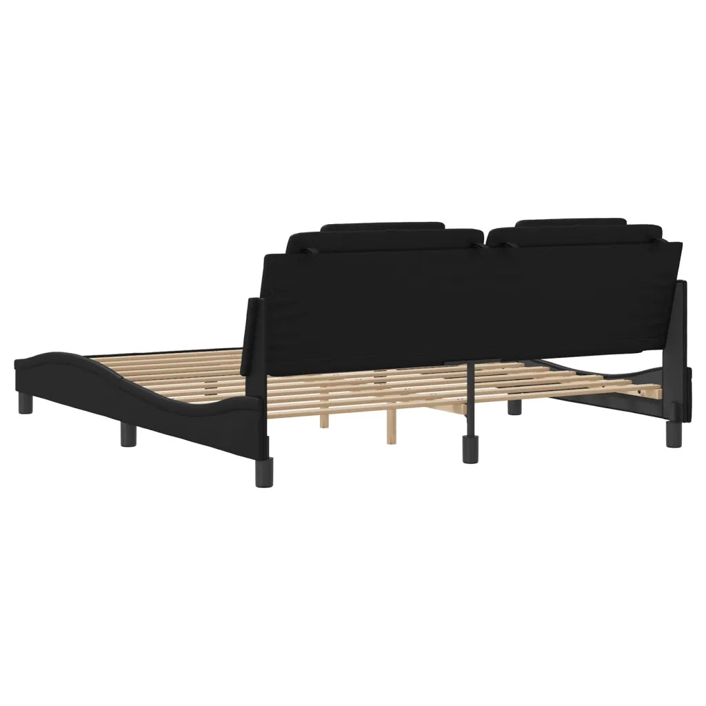 Giroletto Viana con LED senza Materasso Nero 180x200 cm 3214036