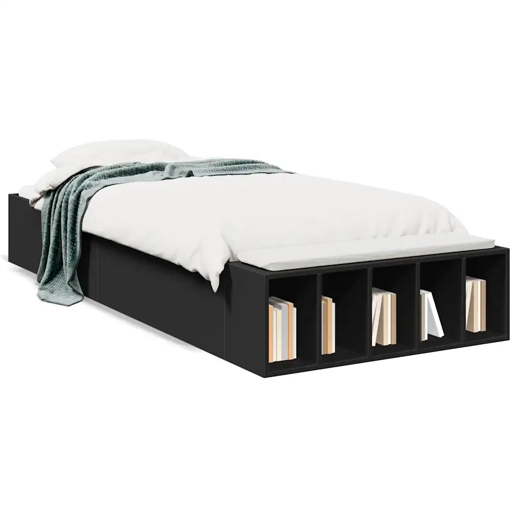 Giroletto-Struttura Letto Nero 75x190 cm in Legno Multistrato 818533