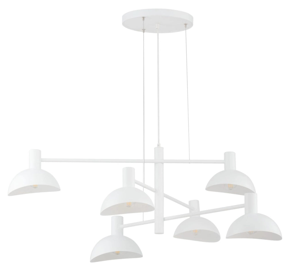 Lampada a sospensione Artis bianca 6 luci E14 Sigma