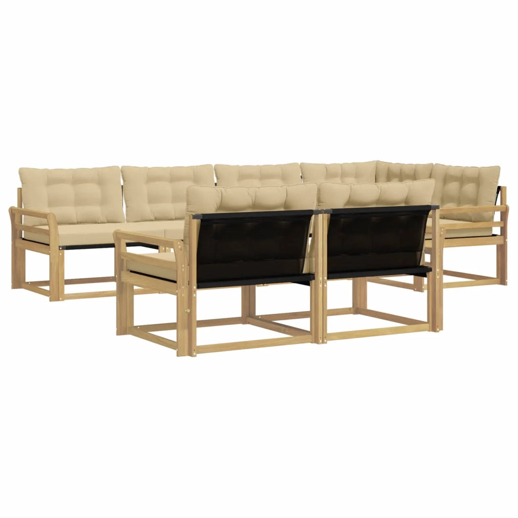 Set di divani da esterno con cuscino 7 pcs Bianco e Beige 3388783