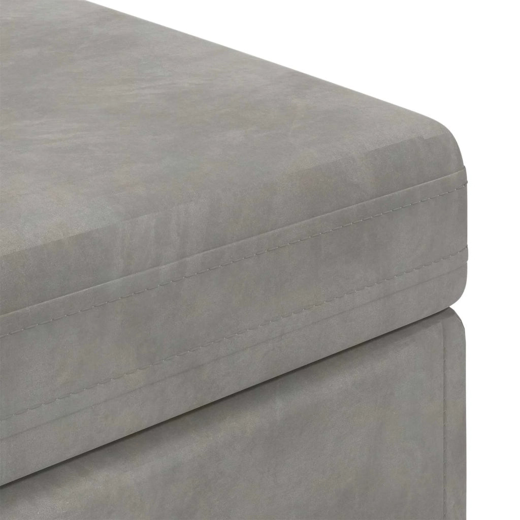Pouf Grigio chiaro Velluto e Legno Ingegnerizzato 876795