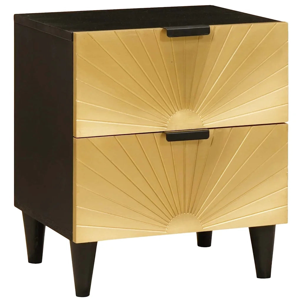 Armadio da Notte 2 pcs Nero e Oro 40 x 33 x 46 cm 4017827