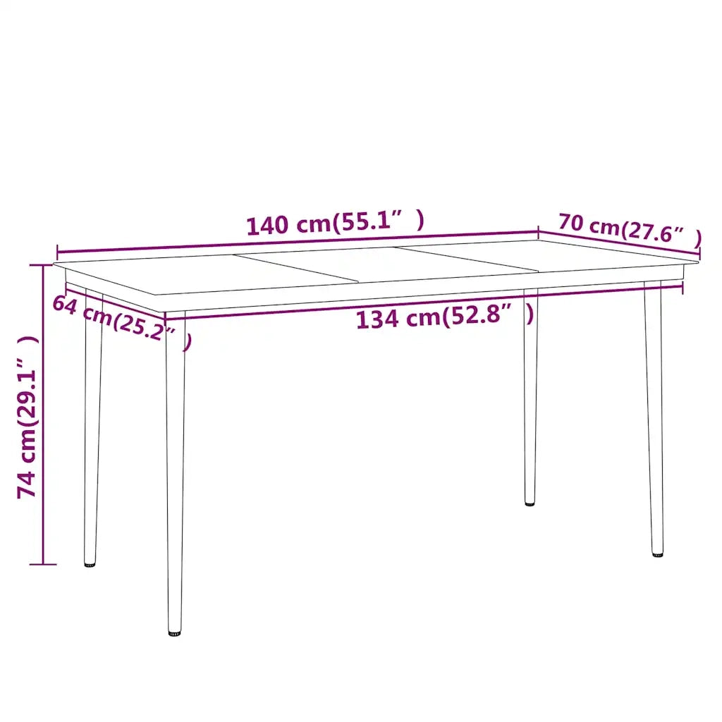 Set da Pranzo da Giardino 7 pz Nero 3099110