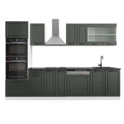 Vicco Cucina componibile Antracite casa di campagna/bianco 300 cm con armadio alto, PL Antracite