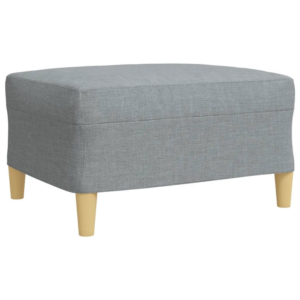 Set Divani 4 pz con Poggiapiedi e Cuscini Grigio Chiaro Tessuto