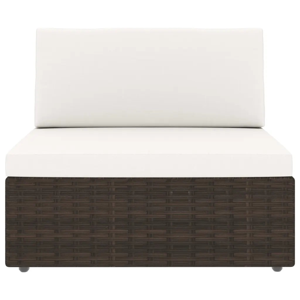 Divano Modulare a 2 Posti in Polyrattan Marrone 49513
