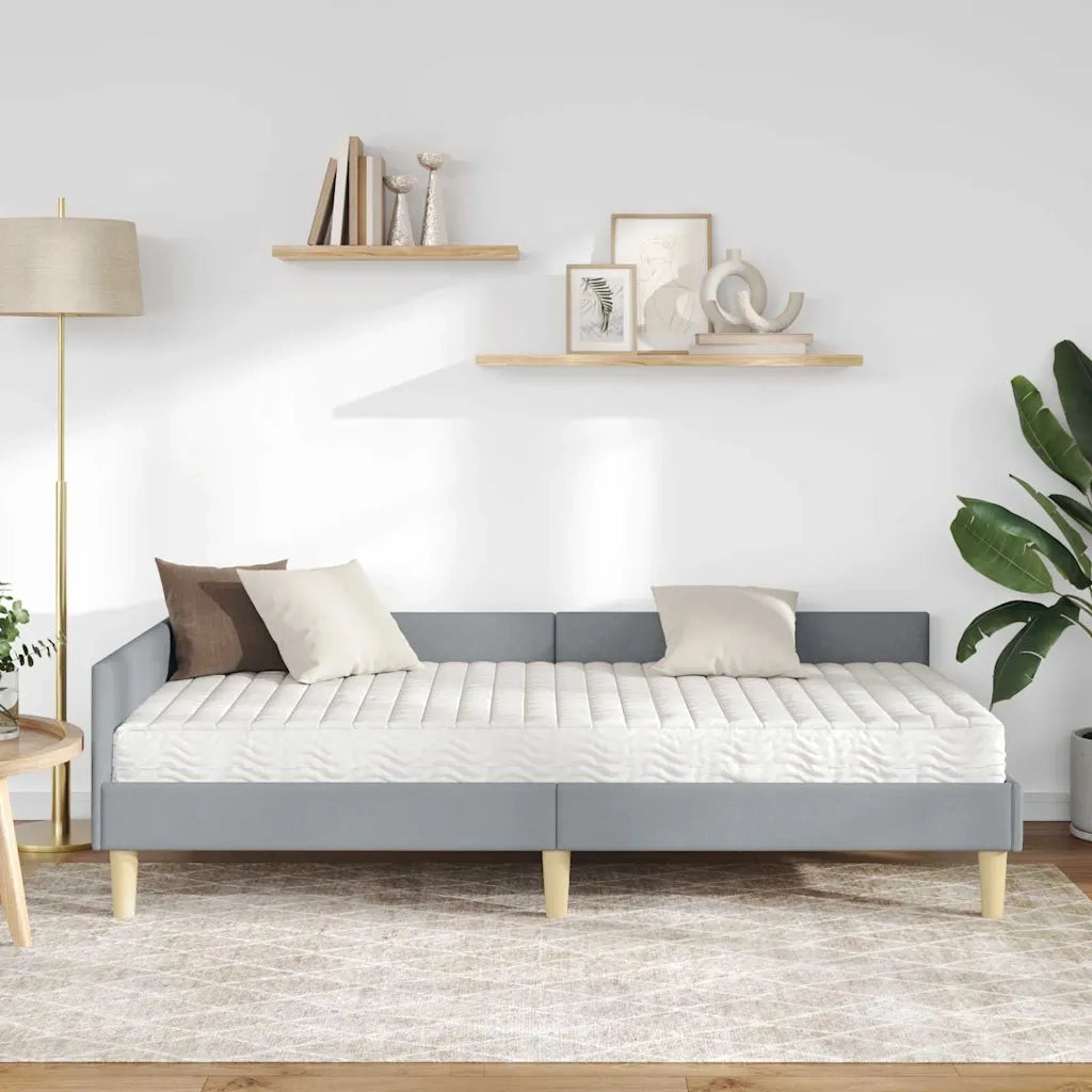 Struttura Letto Angolare con Materasso 2 pcs Grigio chiaro