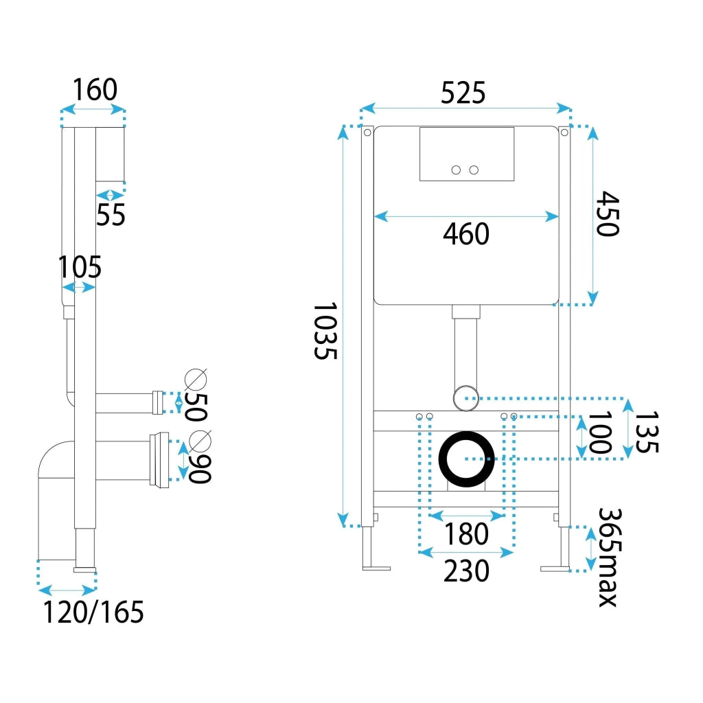 Telaio Wc Da Incasso K011a-q Rea Hd Black