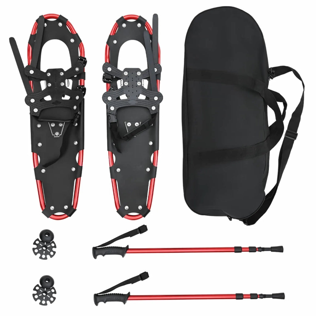 Racchette da neve 3 in 1 con bastoni da trekking Rosso e Nero CFW4271803