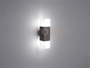 HUDSON APPLIQUE DA ESTERNO 2 LUCI ATTACCO E14 INCLUSE COLORE ANTARCITE CM 9X H 33