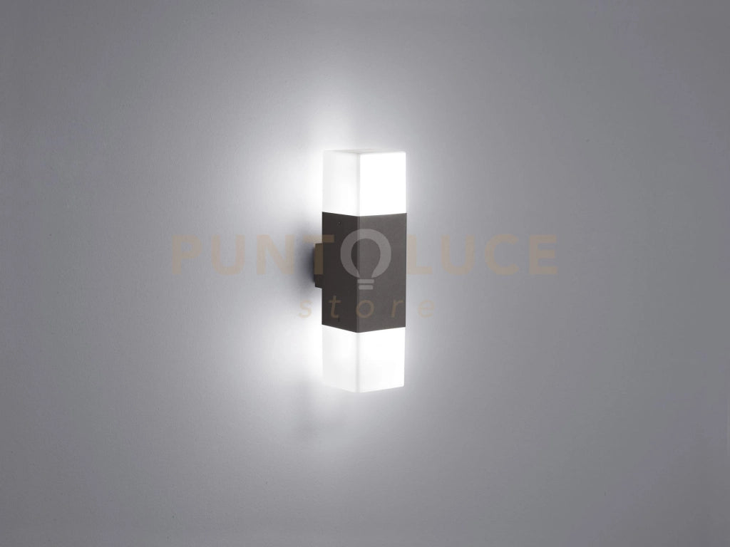 HUDSON APPLIQUE DA ESTERNO 2 LUCI ATTACCO E14 INCLUSE COLORE ANTARCITE CM 9X H 33