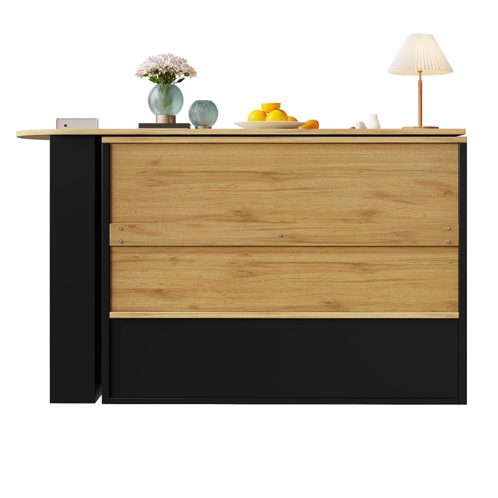 Credenza Girevole 360¡ã con Vetro e Ripiani ¨C MINIMAL ¨C Nero