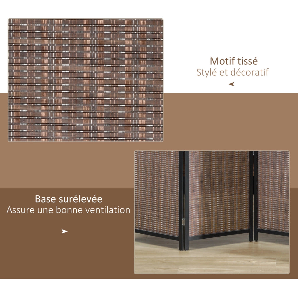 Paravento in legno ¨C Minimal ¨C 4 pannelli 180x180 cm marrone