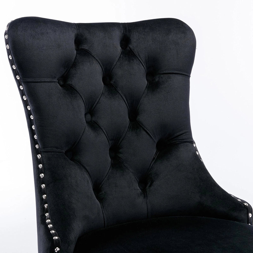 Set 2 sedie Nikki - Xylo - velluto nero gambe cromate
