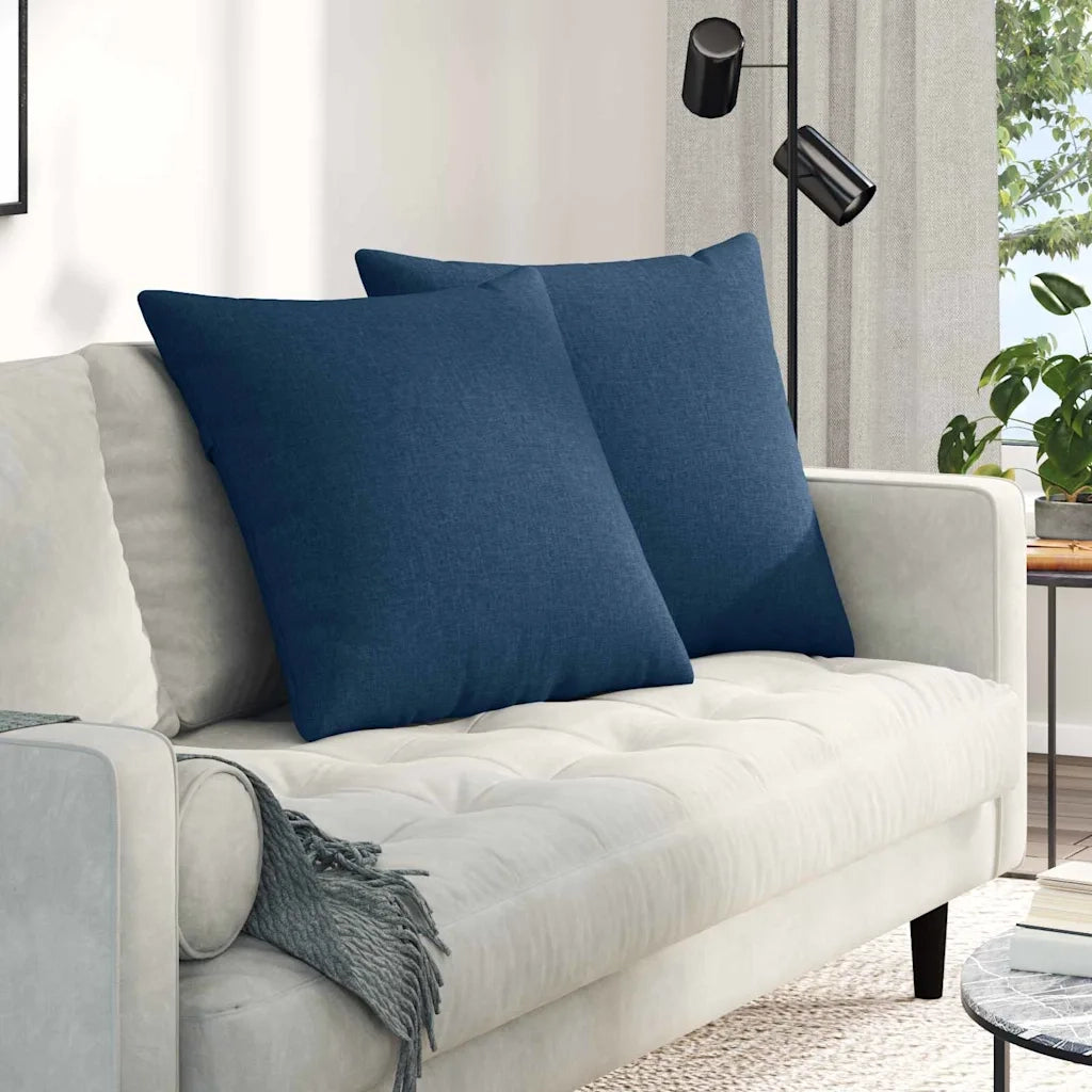 Cuscini da Divano 2 pz-Set di 2 Cuscini per Sofa Blu 60 x 60 cm Tessuto
