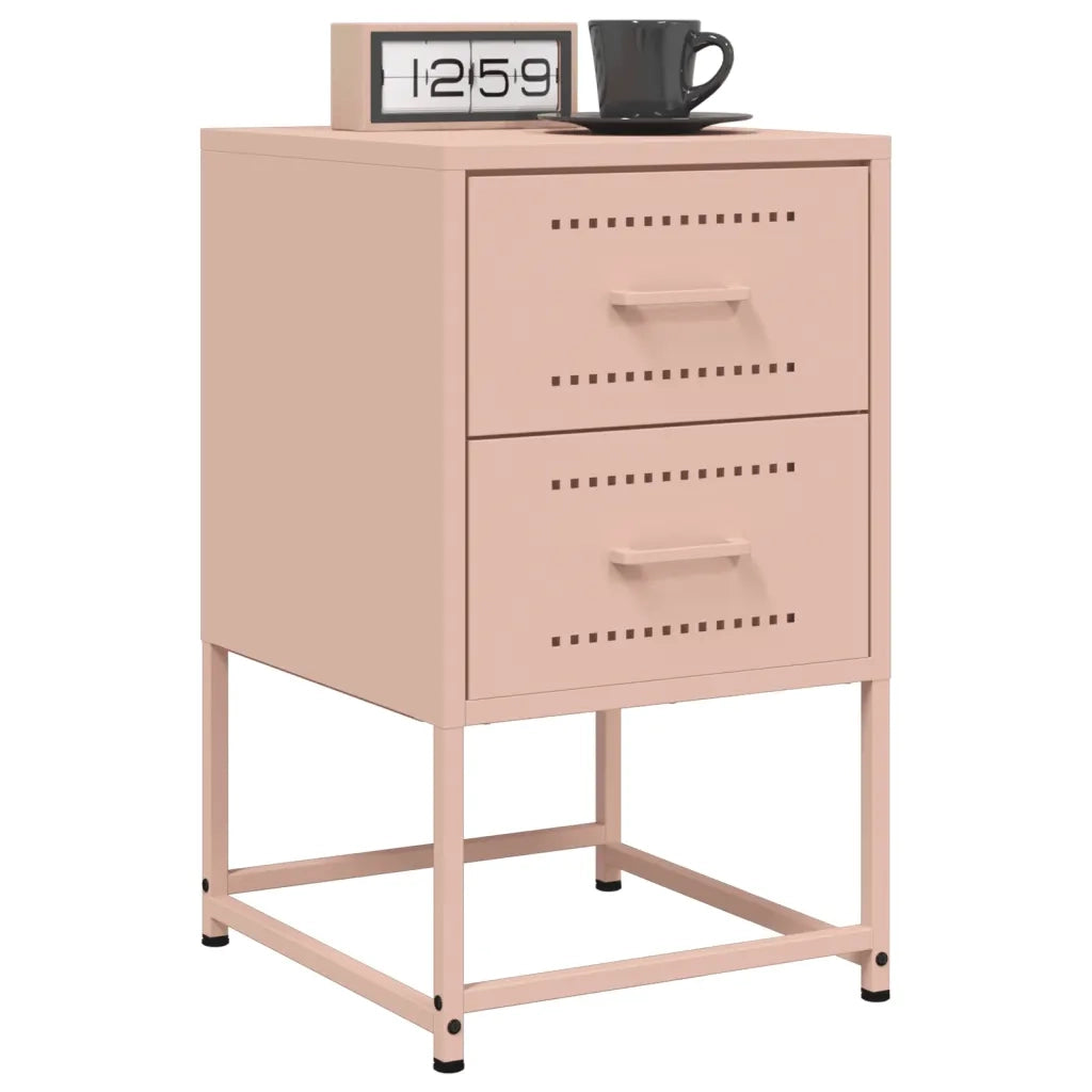 Comodino-Tavolino da notte Rosa 36x39x60,5 cm in Acciaio 733482