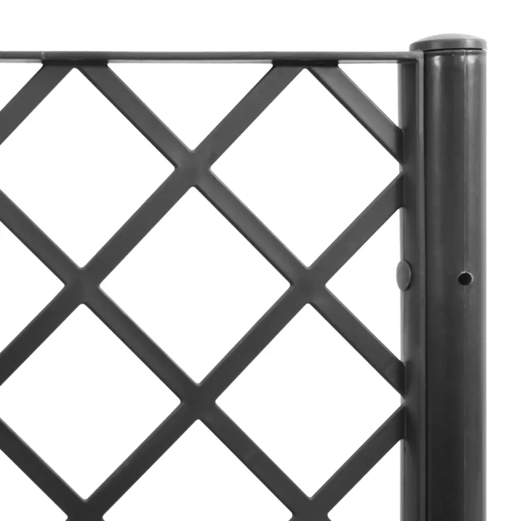 Fioriera | Cassetta per fiori | Vaso da Giardino con Traliccio Nera 160x40x140 cm in PP