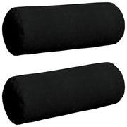 Cuscini a rullo 2 pz | Cuscini per sedie Nero ? 25 x 70 cm Tessuto in Microfibra