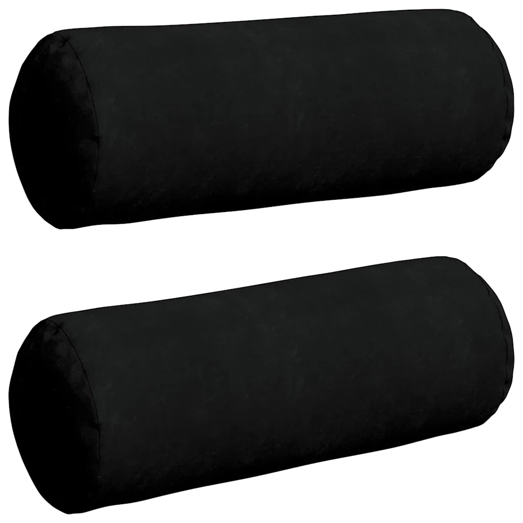 Cuscini a rullo 2 pz | Cuscini per sedie Nero ? 25 x 70 cm Tessuto in Microfibra