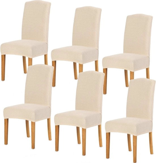 Set di 6 Copri Sedie Allungabili per Tavolo da Cena - Rimovibili e Lavabili - Per Hotel, Cerimonie, Banchetti, Matrimoni - L (6-Pack)