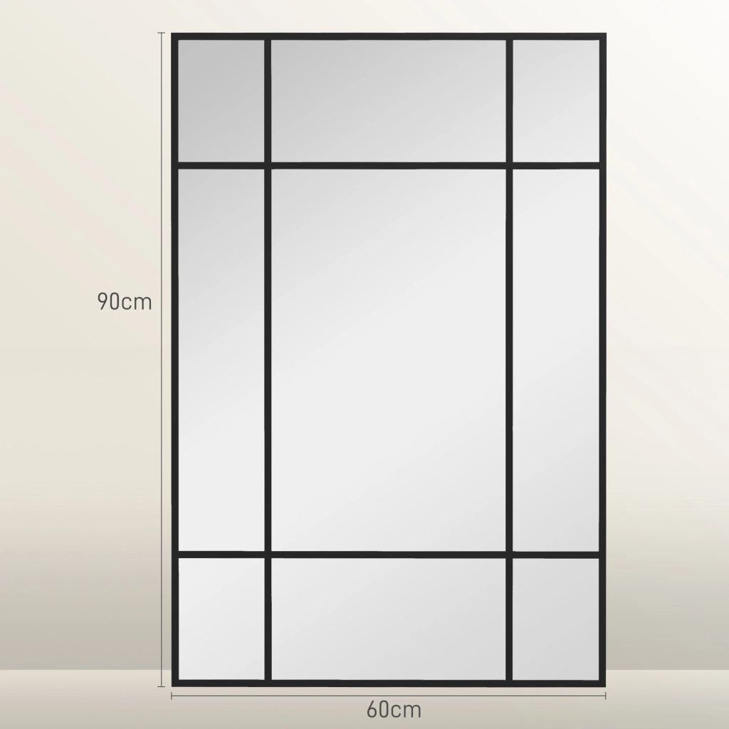 Specchio da parete con cornice metallica ¨C Minimal ¨C nero 90x2x60 cm