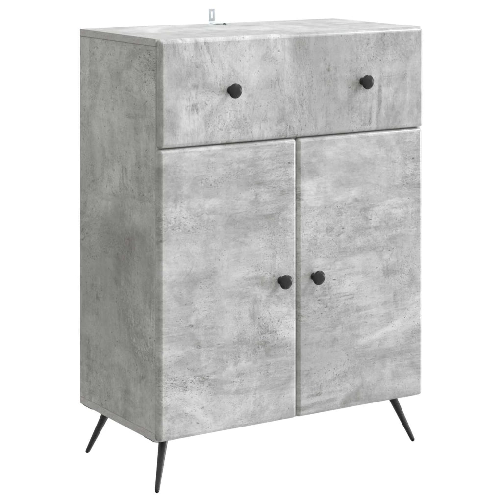 Credenza | Madia | Buffet da pranzo | Armadio da pranzo Grigio Cemento 66 x 34,5 x 90 cm Legno ingegnerizzato