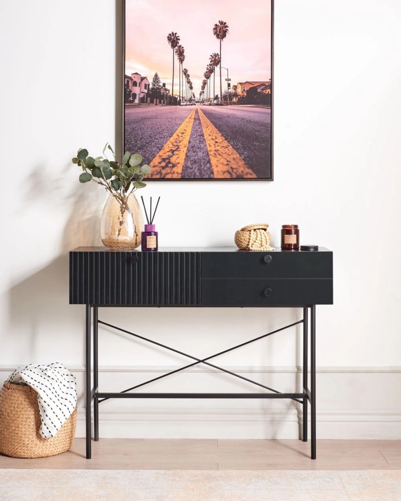 Consolle a 3 cassetti Nero  stile moderno