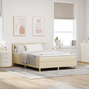 Letto a Sorgente LED con materasso Crema 140 x 200 cm Tessuto