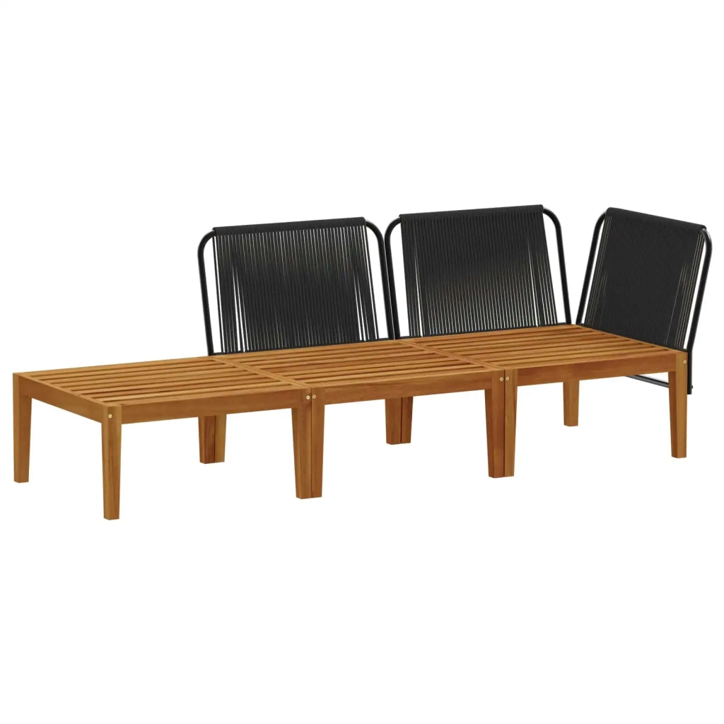 3 pcs Legno massiccio di acacia e corda Naturale 3407760
