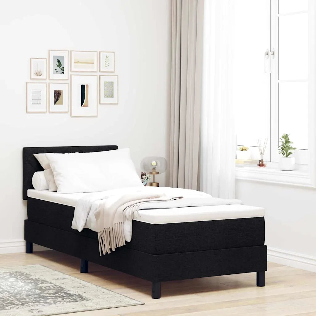 Letto a molle con testiera Nero 80 x 200 cm Tessuto 3338722