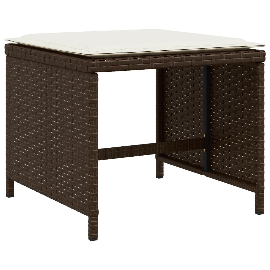 Set da Pranzo da Giardino 17 pz con Cuscini Marrone Polyrattan 3277952