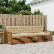 Set di divani da esterno con cuscino 3 pcs Naturale e Beige 3382971