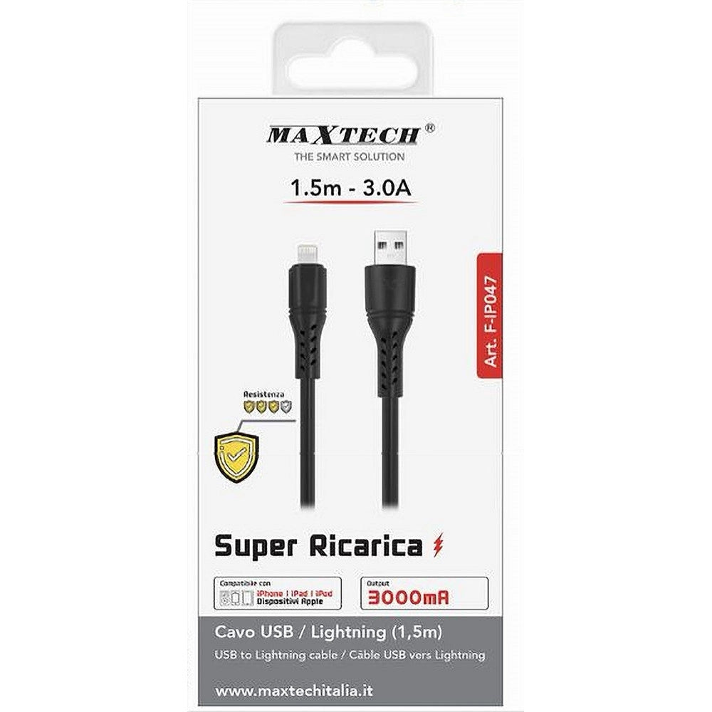 Trade Shop - Cavo Usb Lightning 3a 1.5mt Super Ricarica Dati Resistente Iphone Ipad Ipod F-ip047 -