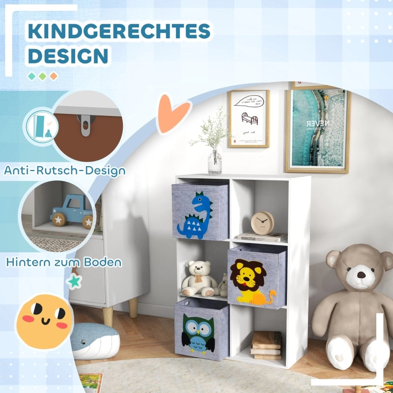 LIBRERIA per bambini 61,8x29,9x91,5 cm Grigio con 3 cassetti