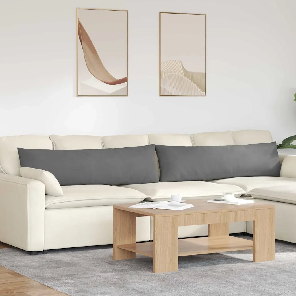Cuscini da Divano 2 pz | Cuscini per sedie Grigio scuro 145 x 40 cm Tessuto