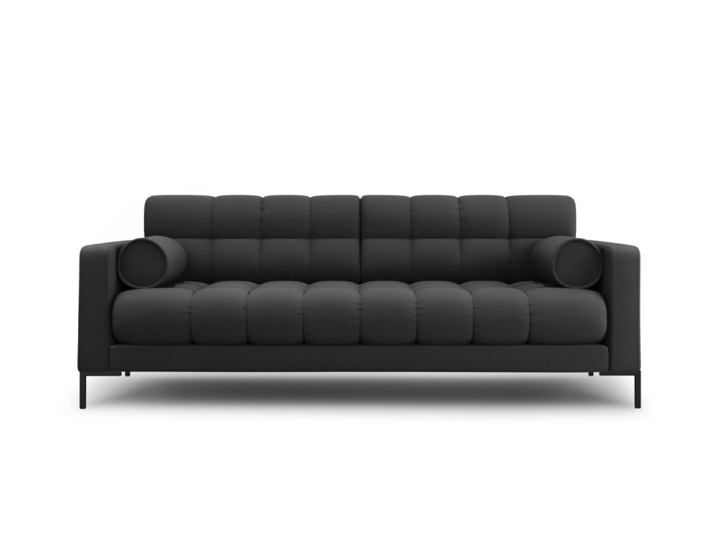 Cosmopolitan Design - Divano "Bali" 4 posti in tessuto strutturato grigio scuro 