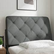 Cuscino Testiera Grigio Scuro 90 cm in Tessuto 4019199
