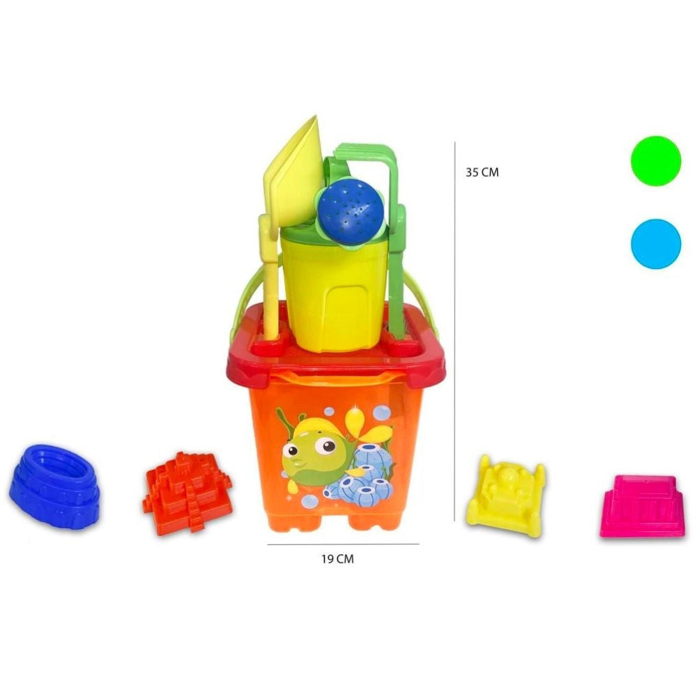 Trade Shop - Secchiello Da Mare Paletta Rastrello Formine Innaffiatoio Gioco Spiaggia Bimbi -