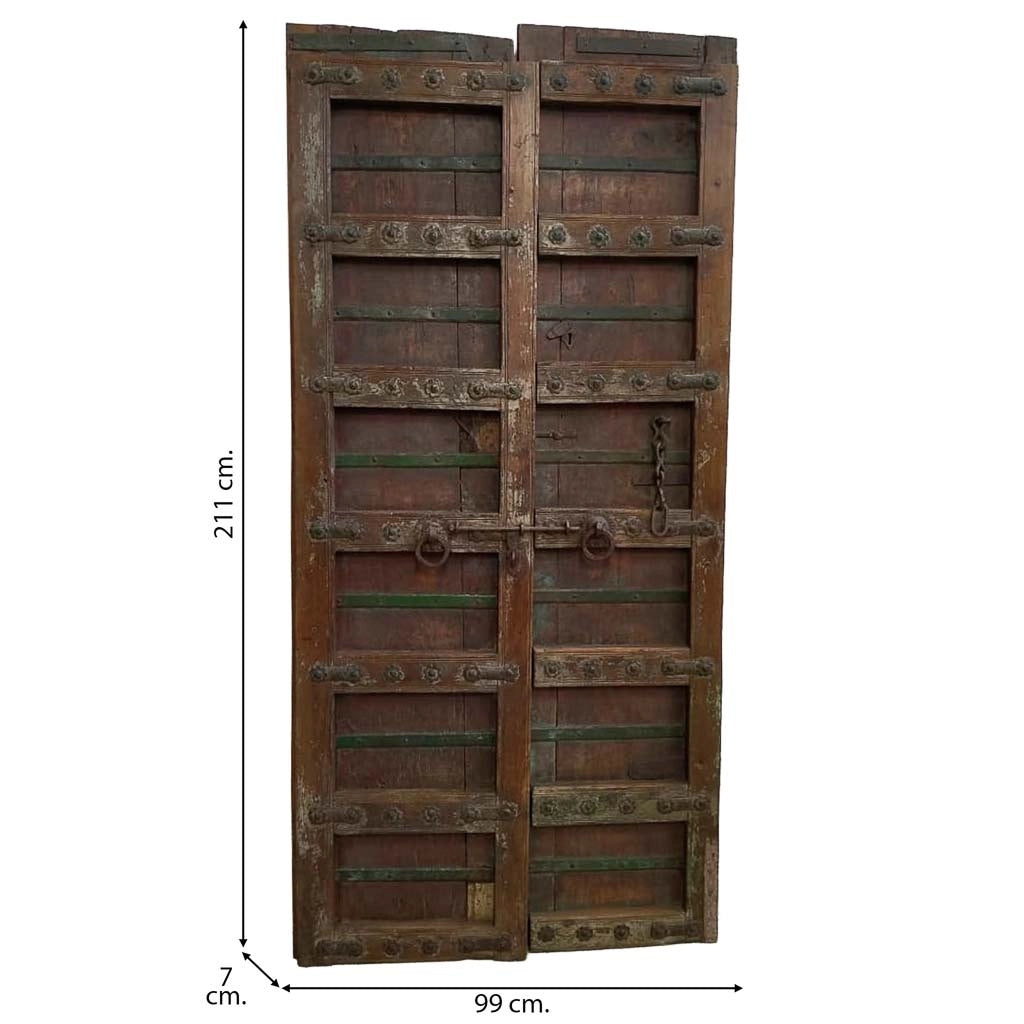 Porta in legno fatta a mano 99x7x211h cm