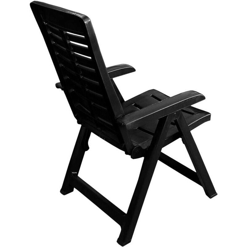 MAURY'S POLTRONA PIEGHEVOLE YUMA  IN RESINA A 5 POSIZIONI IN COLORE NERO 60 X 61 X 109 CM