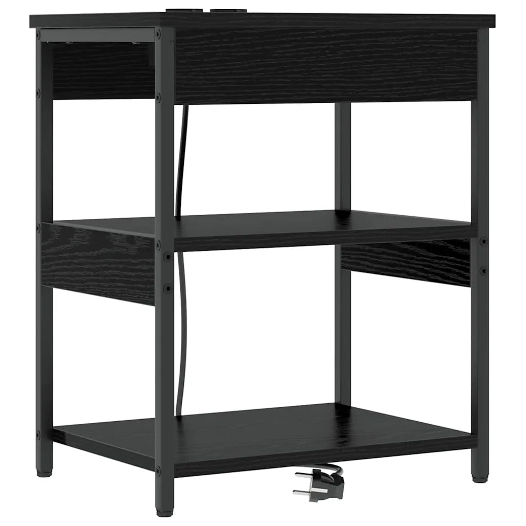 Armadio da Notte 2 pcs Rovere Nero 41 x 31 x 51 cm 859536